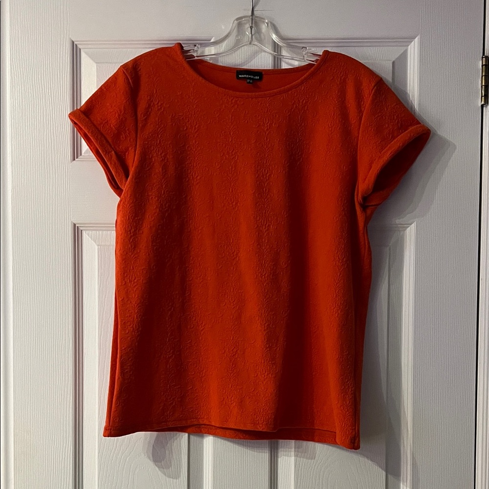 Warehouse Vibrant Orange Short Sleeve Top